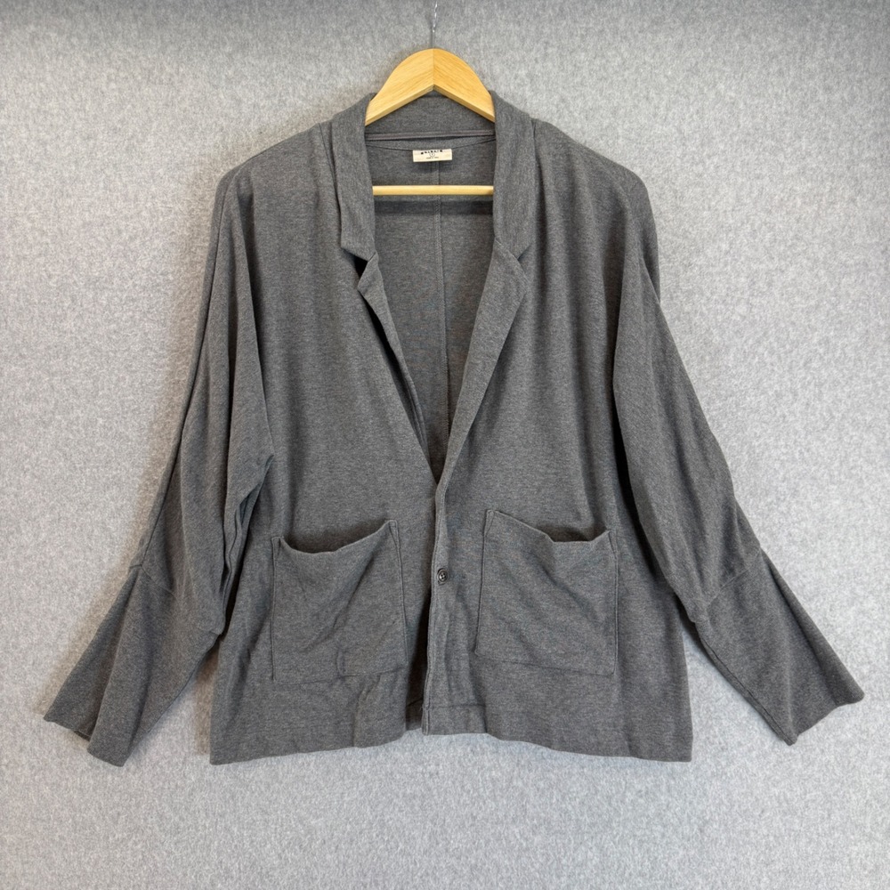 Pact Organic Organic‎ Cotton Blazer Cardigan Sweater Charcoal Gray Womens Small